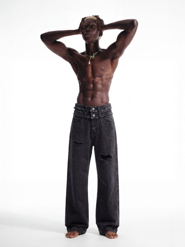 MIDNIGHT DOUBLE-WAIST DENIM