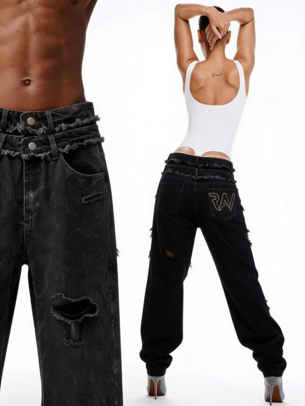 MIDNIGHT DOUBLE-WAIST DENIM